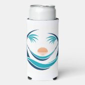 Luxe Hangmat Zonsondergang Logo Seltzer Blikjeskoeler (Seltzer Voorkant)