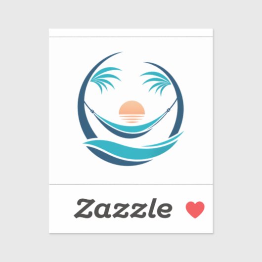 Luxe Hangmat Zonsondergang Logo Sticker (Vel)