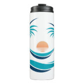 Luxe Hangmat Zonsondergang Logo Thermosbeker (Voorkant)