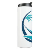 Luxe Hangmat Zonsondergang Logo Thermosbeker (Gedraaid links)