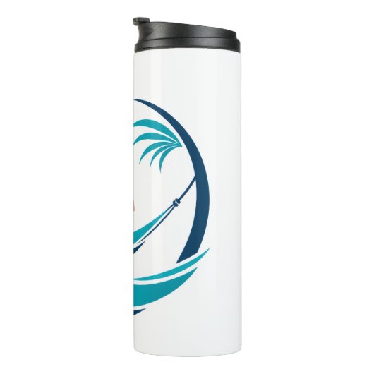 Luxe Hangmat Zonsondergang Logo Thermosbeker (Geroteerd rechts)