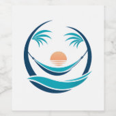 Luxe Hangmat Zonsondergang Logo Wijn Etiket (Enkel label)