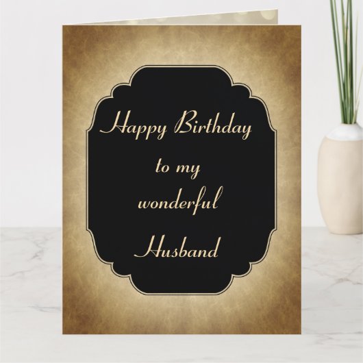 luxe Happy Birthday Husband Groeten Kaart (Voorkant)