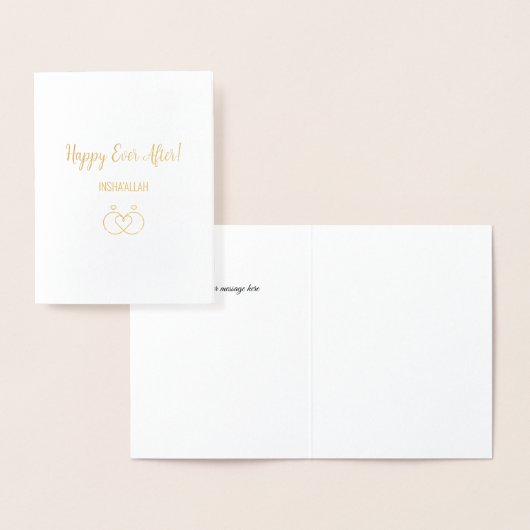 Luxe Happy Ever Na Islamitisch Huwelijkscadeau Folie Kaarten (Display)