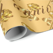 Luxe Happy Floral Gold 50e Jubileum Cadeaupapier (Rol Hoek)