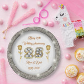 Luxe Happy past Silver 25th Jubileum aan Papieren Bordje (Feest)