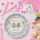 Luxe Happy past Silver 25th Jubileum aan Papieren Bordje (Feest)