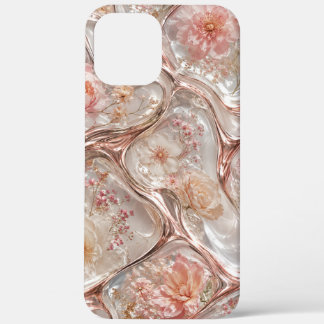 Luxe hars bloemen effect iphone hoes