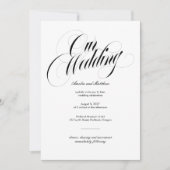 Luxe Headline bruiloft uitnodiging (Voorkant)