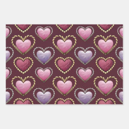 Luxe Hearts Wrapping Paper Set