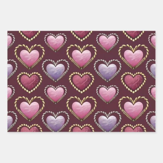Luxe Hearts Wrapping Paper Set (Voorkant)
