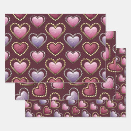 Luxe Hearts Wrapping Paper Set