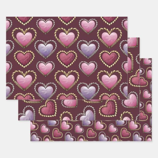 Luxe Hearts Wrapping Paper Set (Set)