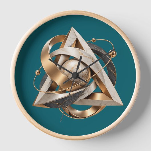 Luxe Heilige Geometrie 3D Wandklok (Voorkant)