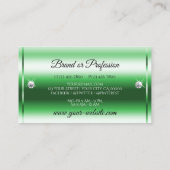 Luxe Helder Groen Sparkle Glitter Sterren Diamante Visitekaartje (Achterkant)