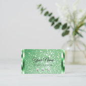 Luxe Helder Groen Sparkle Glitter Sterren Diamante Visitekaartje (Staand voorkant)