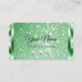 Luxe Helder Groen Sparkle Glitter Sterren Diamante Visitekaartje (Voorkant)