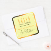 Luxe, heldere Oranje ombre kleurenverloopbaken Vierkante Sticker (Envelop)