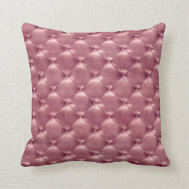 Luxe, heldere, roze Roos, gelooid leder Opulent Gl Kussen