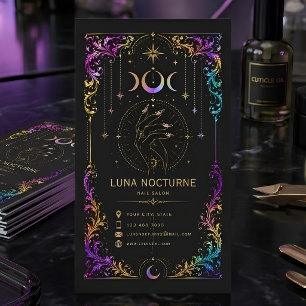Luxe Hemel Nagel Salon Maan QR Code Schoonheid  Visitekaartje