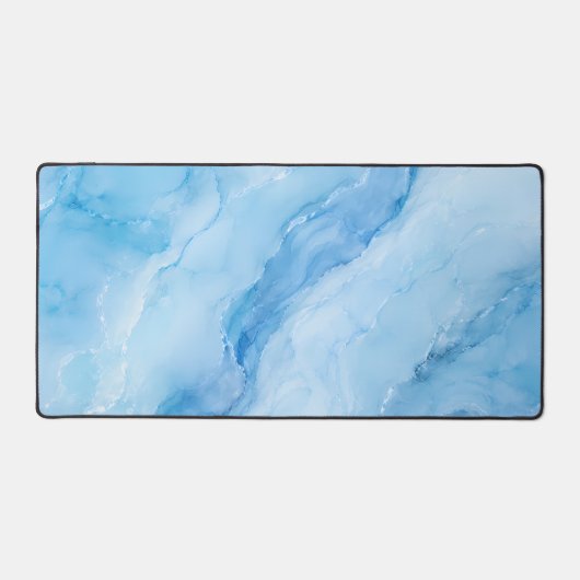 Luxe Hemelblauwe Marmeren Abstract Bureaumat (Voorkant)