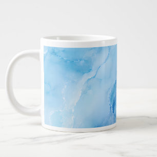 Luxe Hemelblauwe Marmeren Abstract Grote Koffiekop