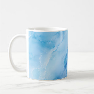 Luxe Hemelblauwe Marmeren Abstract Koffiemok
