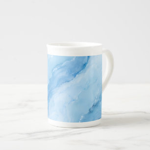 Luxe Hemelblauwe Marmeren Abstract Porselein Kop