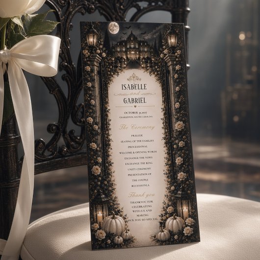 Luxe Hemelmaan Gotisch Huwelijksprogramma Menu