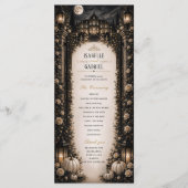 Luxe Hemelmaan Gotisch Huwelijksprogramma Menu (Voorkant)