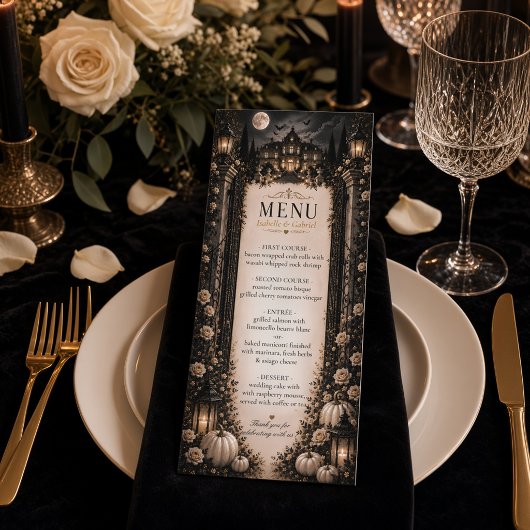 Luxe Hemelmaan Gotisch Trouwmenu Menu