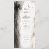 Luxe Hemelmaan Huwelijksprogramma Zwart Menu (Voorkant)