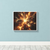 Luxe Hemelse Gouden Supernova - Abstract Cosmi Canvas Afdruk (Insitu (Houten vloer))