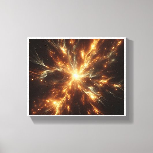 Luxe Hemelse Gouden Supernova - Abstract Cosmi Canvas Afdruk (Voorkant)