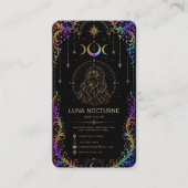 Luxe Hemelse Kapsalon Mystieke Maan QR-code Visitekaartje (Voorkant)