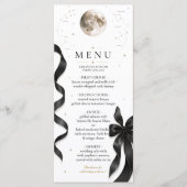 Luxe Hemelse Maan Zwart Lint Huwelijksmenu Menu (Voorkant)
