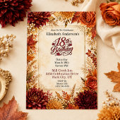 Luxe herfst 18e verjaardagsfeest kaart