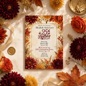 Luxe herfst 25e verjaardagsfeest kaart