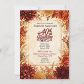 Luxe herfst 40e verjaardagsfeest kaart (Voorkant)