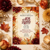 Luxe herfst 40e verjaardagsfeest kaart