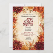 Luxe herfst 50ste verjaardagsfeest kaart (Voorkant)