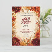 Luxe herfst 60e verjaardagsfeest kaart (Staand voorkant)