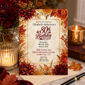 Luxe herfst 80ste verjaardagsfeest kaart