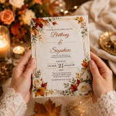 Luxe herfst bruiloft uitnodiging template