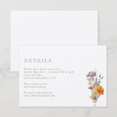 Luxe Herfst Sinaasappel & Paarse Wildflowers Weddi Informatiekaartje (Voorkant / Achterkant)