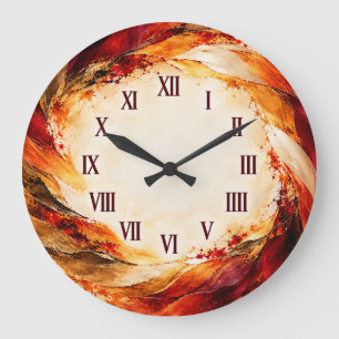 Luxe Herfst Werveling Abstract Ronde Wandklok