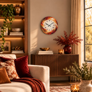 Luxe Herfst Werveling Abstract Ronde Wandklok