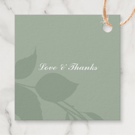 Luxe herfsttrouw Sage Groen Bedankjes Labels (Achterkant)