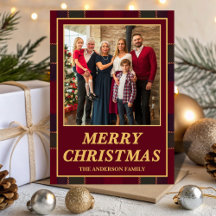 Luxe Heritage Tartan Plaid Familie Foto kerst