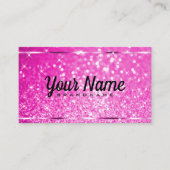 Luxe Hete Roze Glitter Lichtgevende Sterren Elegan Visitekaartje (Voorkant)